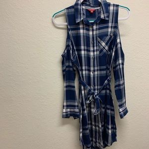 Plaid Guess Los Angeles dress, blue and white,